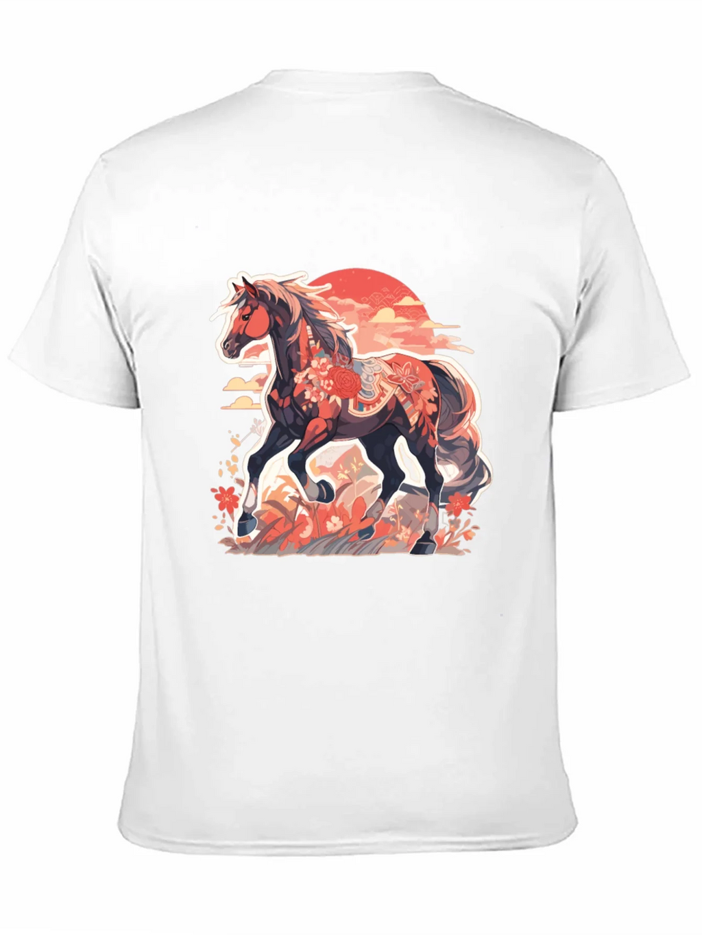 Floral Horse Graphic Tee - Mens Black T-Shirt product image 2