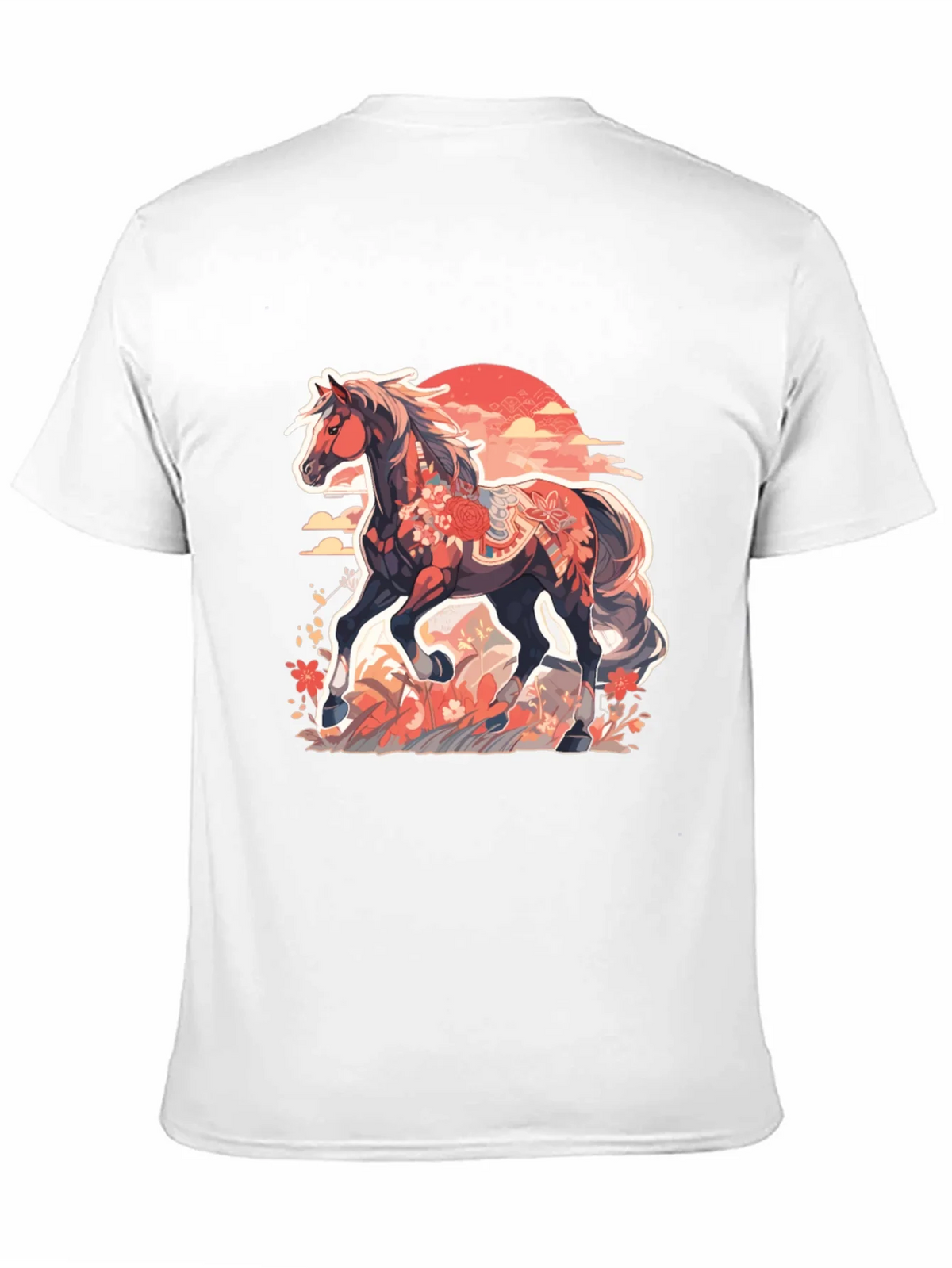 Floral Horse Graphic Tee - Mens Black T-Shirt product image 2