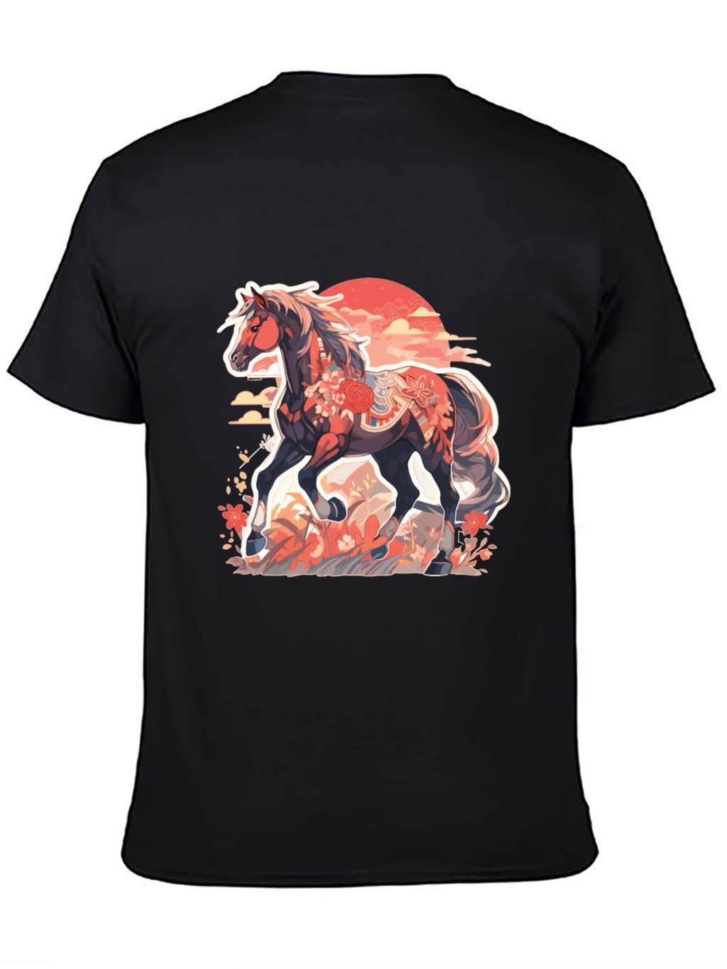 Floral Horse Graphic Tee - Mens Black T-Shirt product image 7
