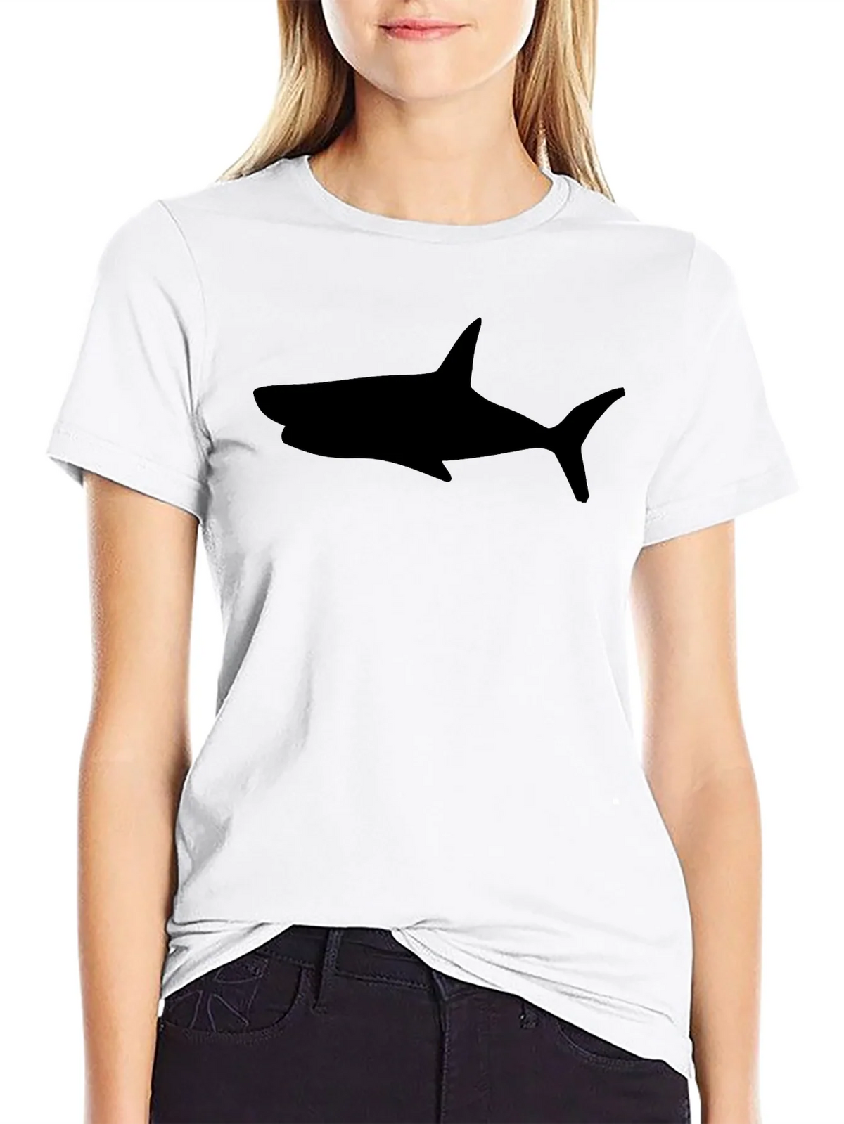 Shark Silhouette Black T-Shirt product image 11