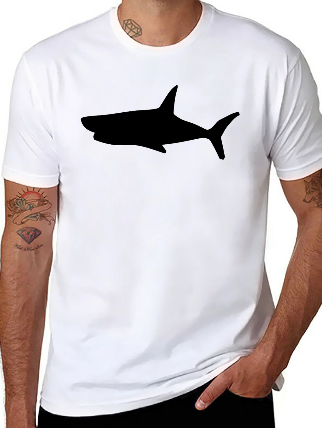Shark Silhouette Black T-Shirt product image 10