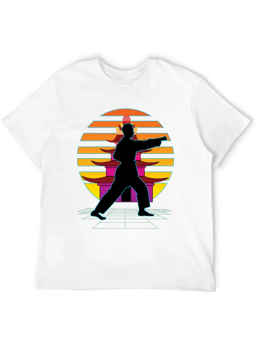 Retro Karate Black T-Shirt product image 3