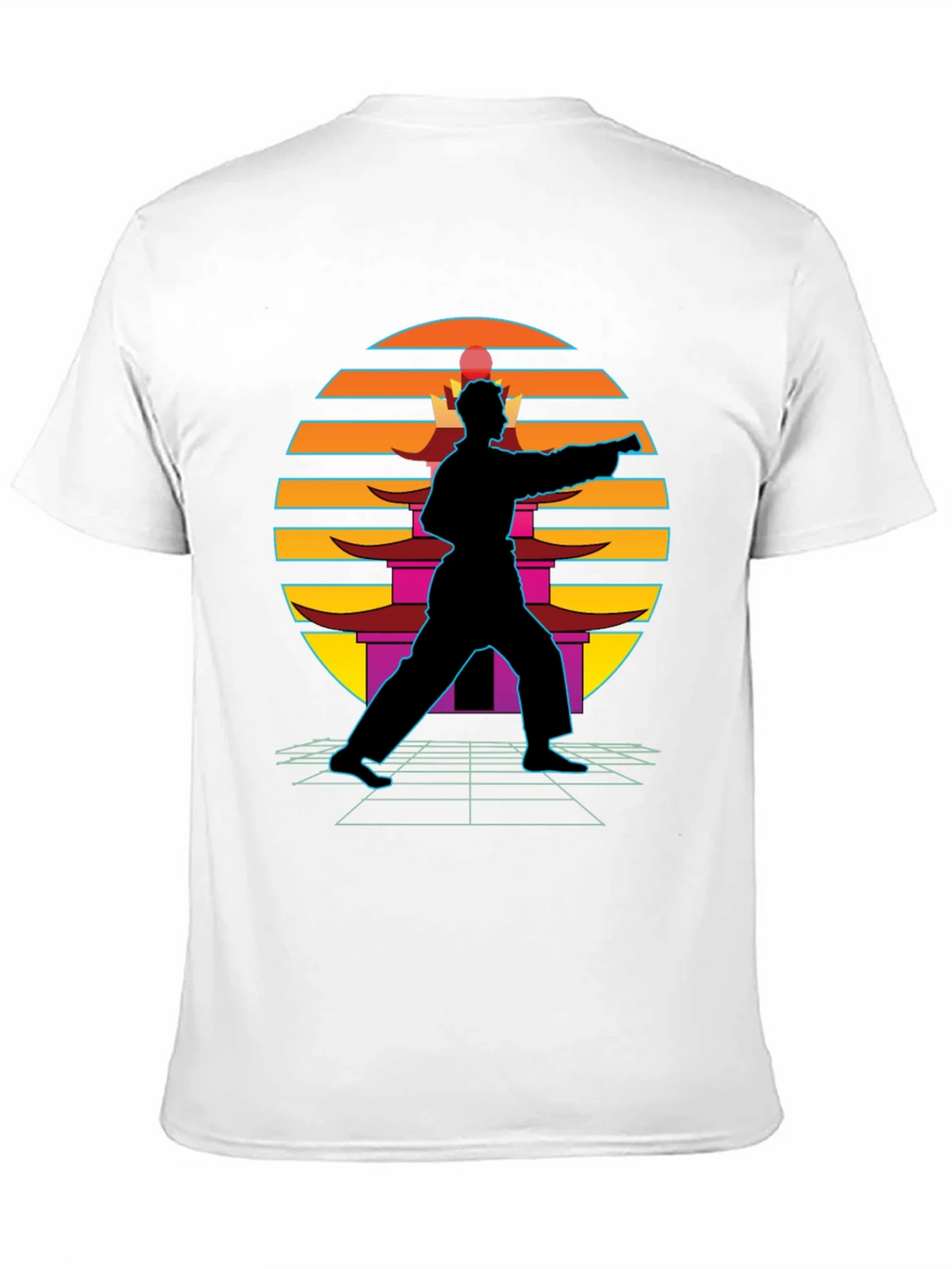 Retro Karate Black T-Shirt product image 2