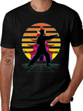 Retro Karate Black T-Shirt product image 1