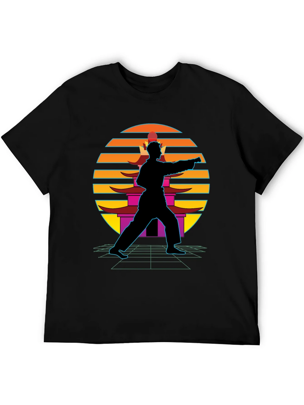 Retro Karate Black T-Shirt product image 8