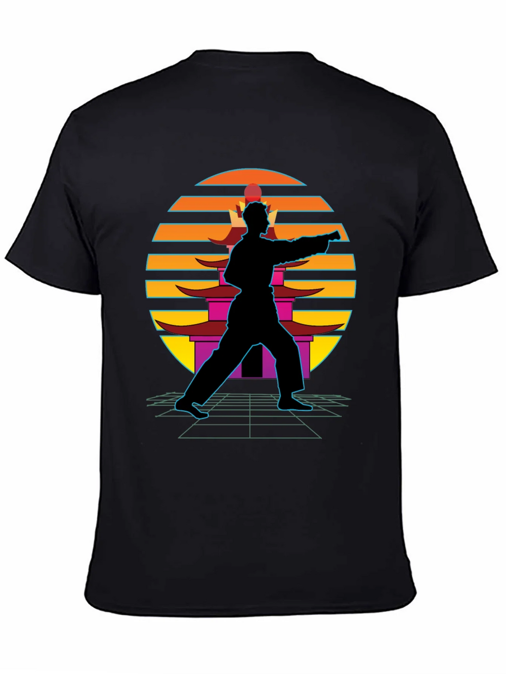 Retro Karate Black T-Shirt product image 7