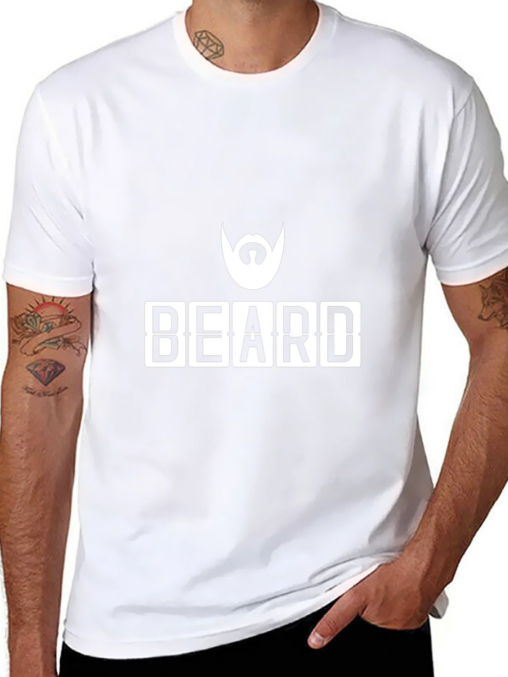 Beard Graphic T-Shirt - Cool Mens Black Tee product image 10