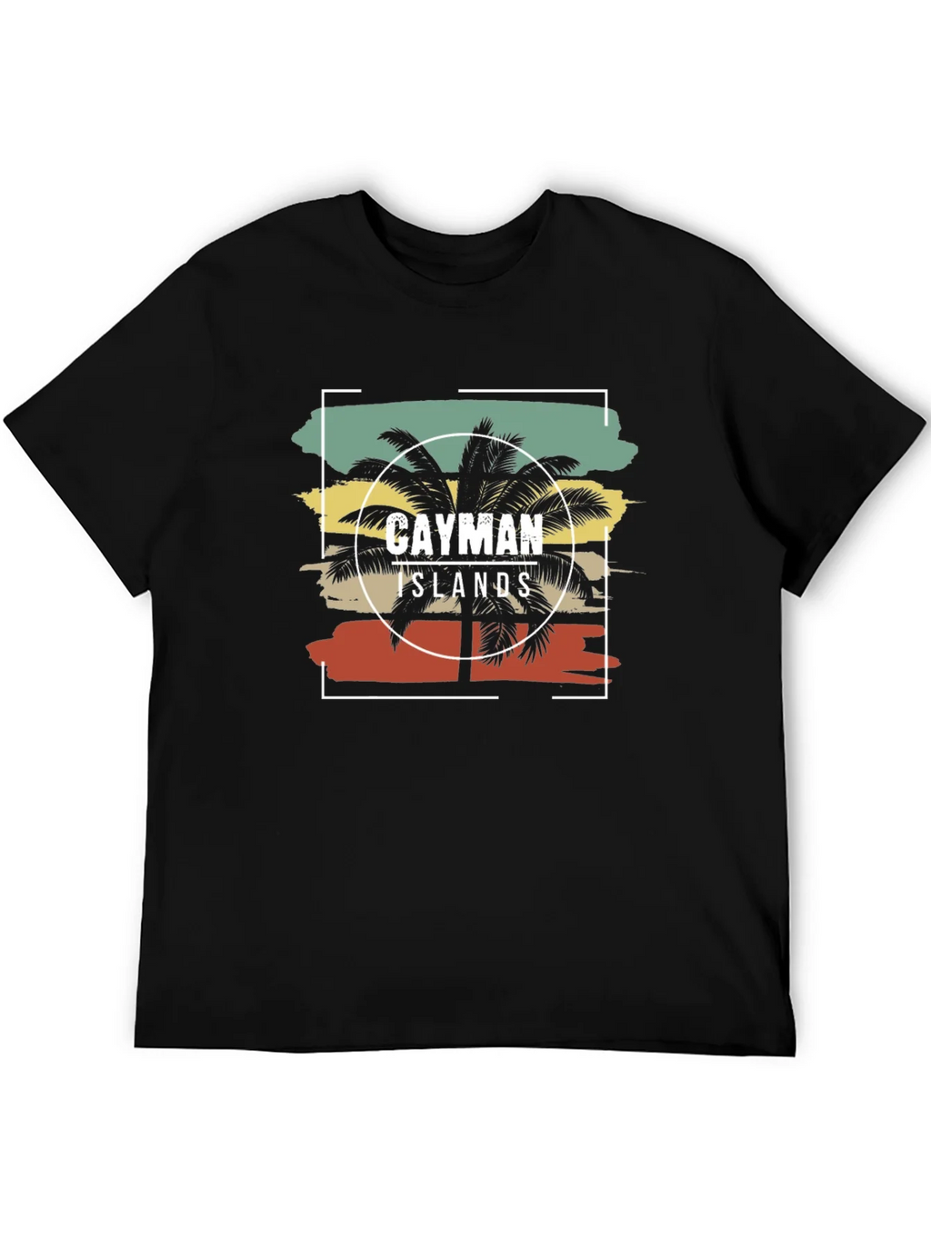Cayman Islands Palm Tree Graphic Tee - Black Cotton T-Shirt product image 8