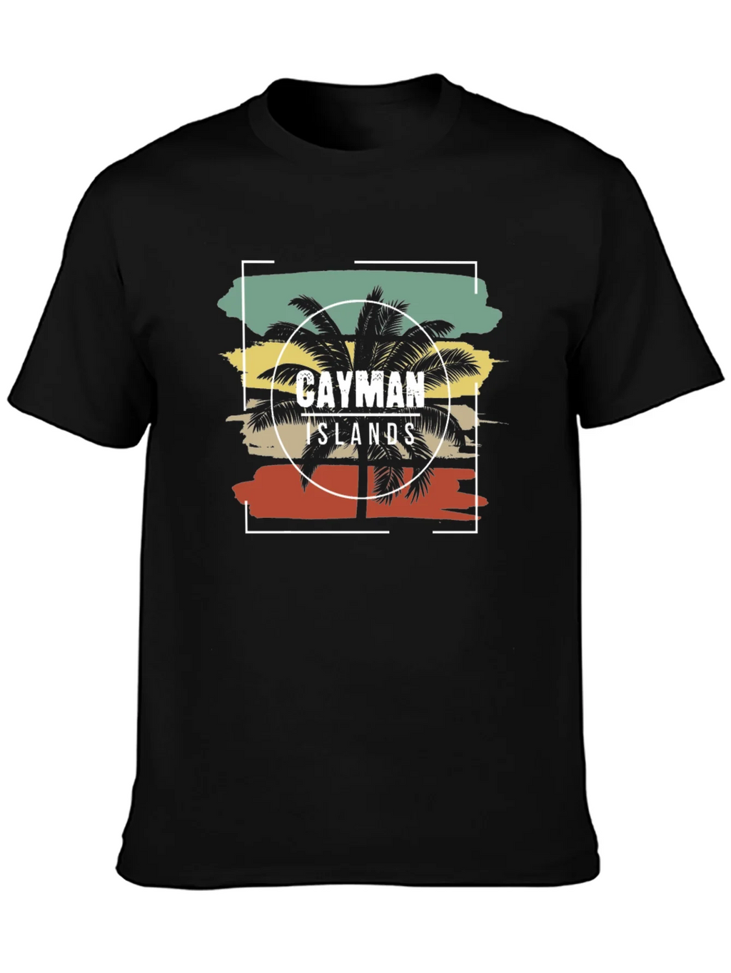 Cayman Islands Palm Tree Graphic Tee - Black Cotton T-Shirt product image 6