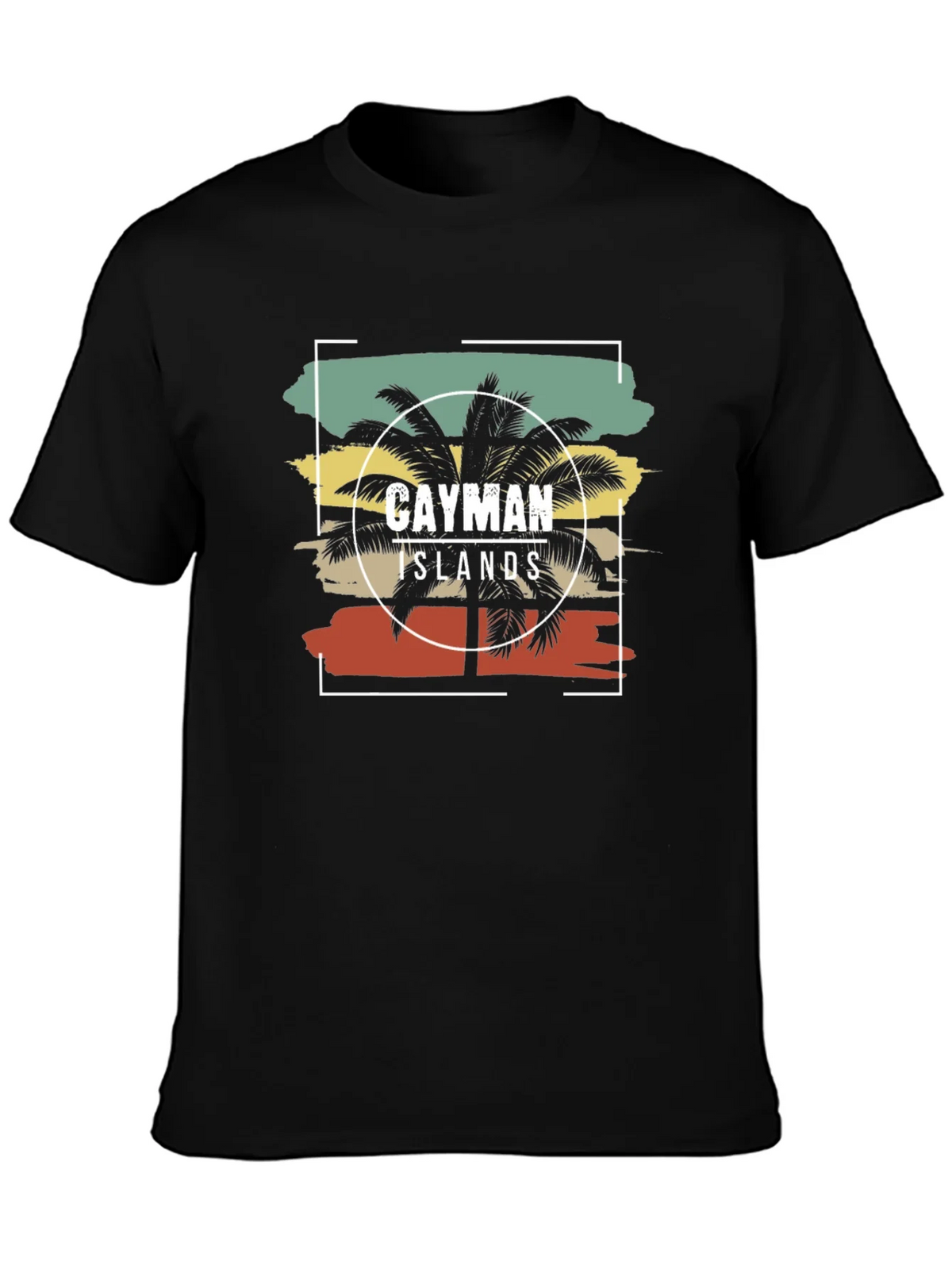 Cayman Islands Palm Tree Graphic Tee - Black Cotton T-Shirt product image 6