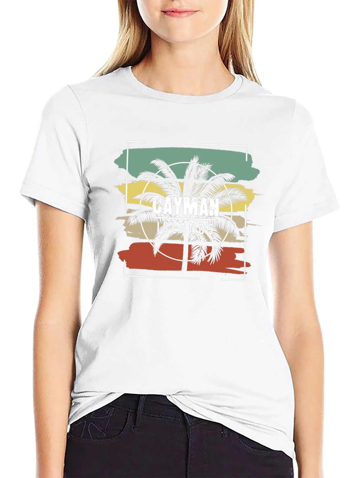 Cayman Islands Palm Tree Graphic Tee - Black Cotton T-Shirt product image 11