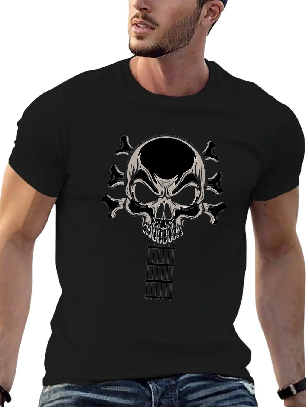 Skull Guitar T-Shirt - Rocker Tee product image 9