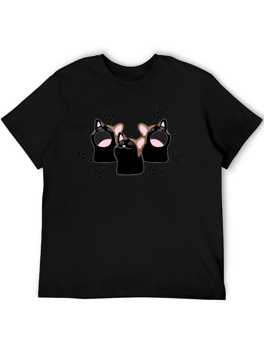 Pop Cat Graphic T-Shirt - Black product image 8