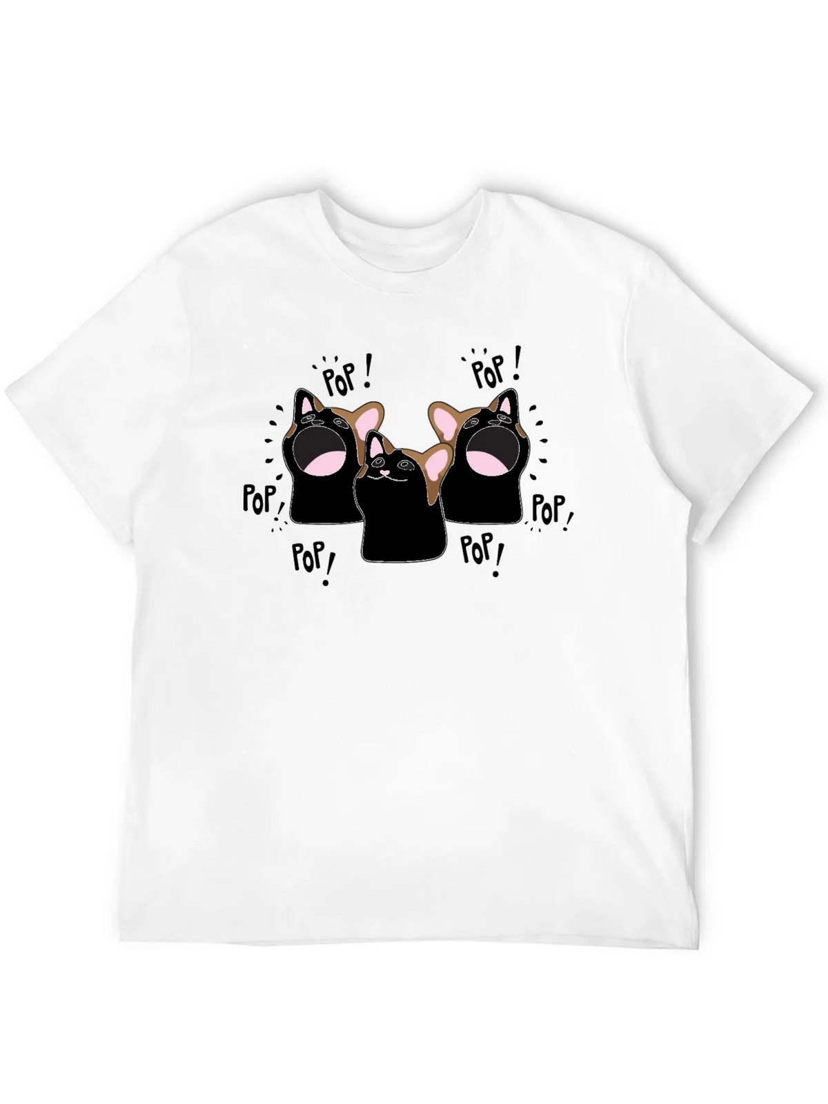 Pop Cat Graphic T-Shirt - Black product image 3