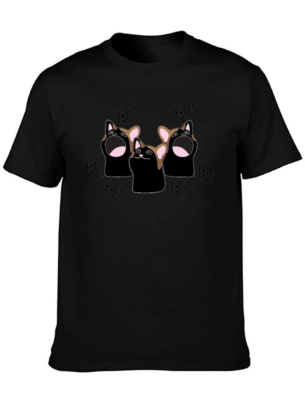 Pop Cat Graphic T-Shirt - Black product image 6