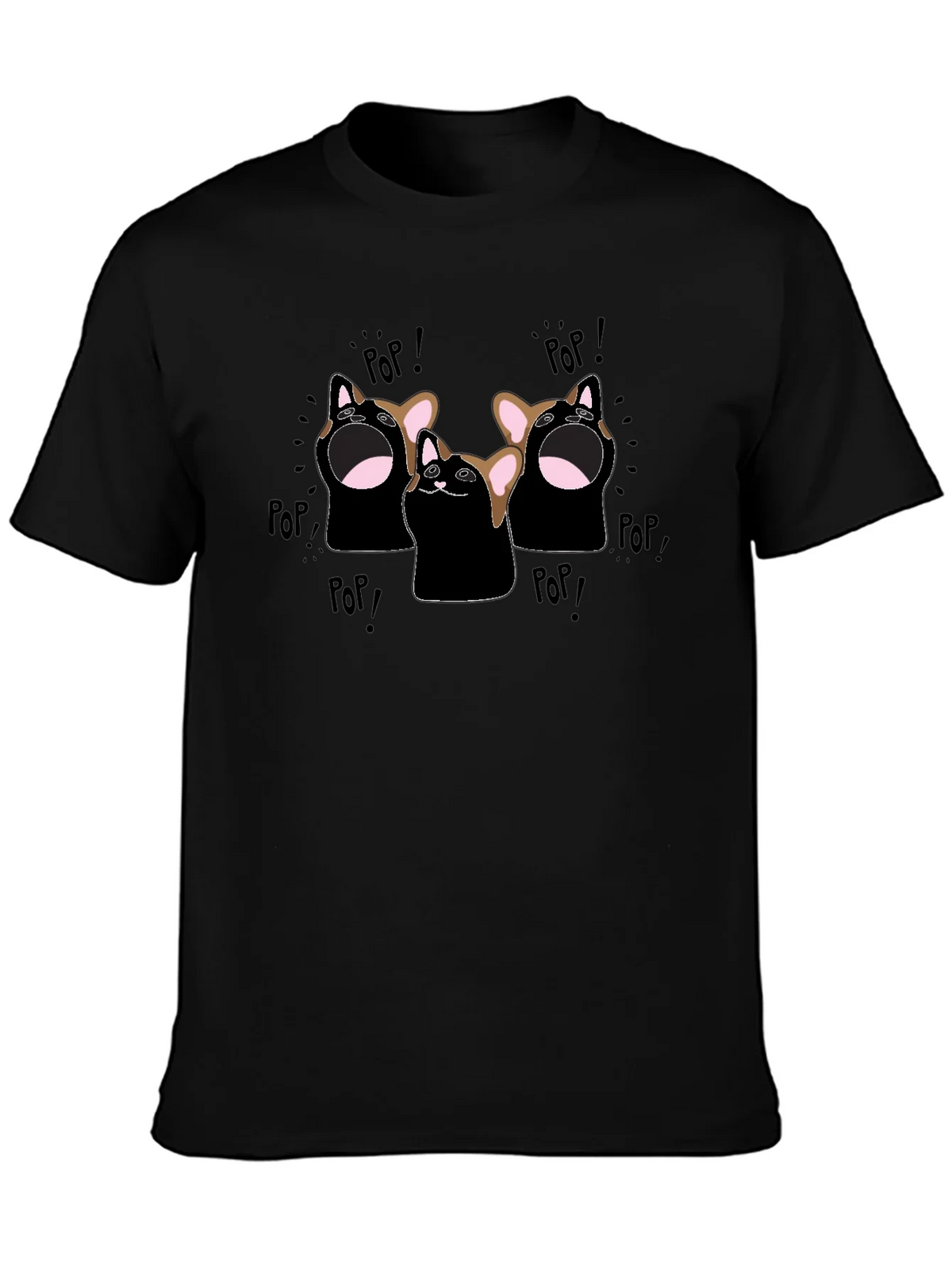 Pop Cat Graphic T-Shirt - Black product image 6