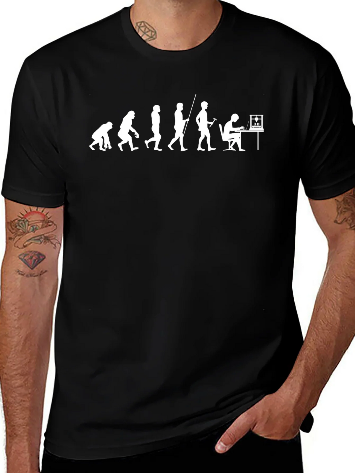 Evolution of 3D Printing Black T-Shirt product image 1
