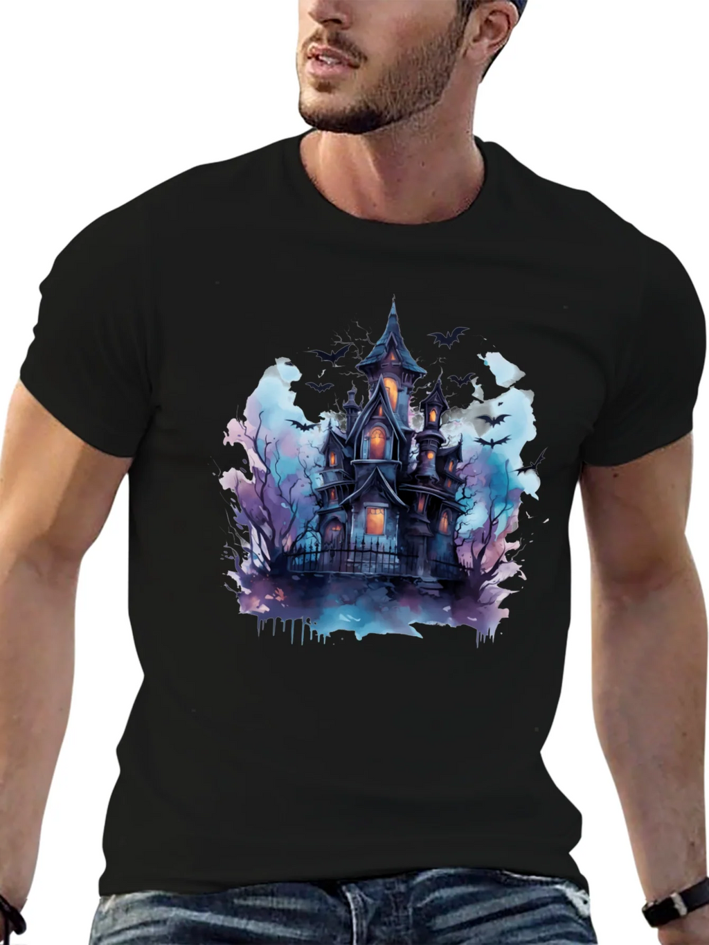 Spooky Haunted House Graphic Tee - Halloween Shirt product image 9
