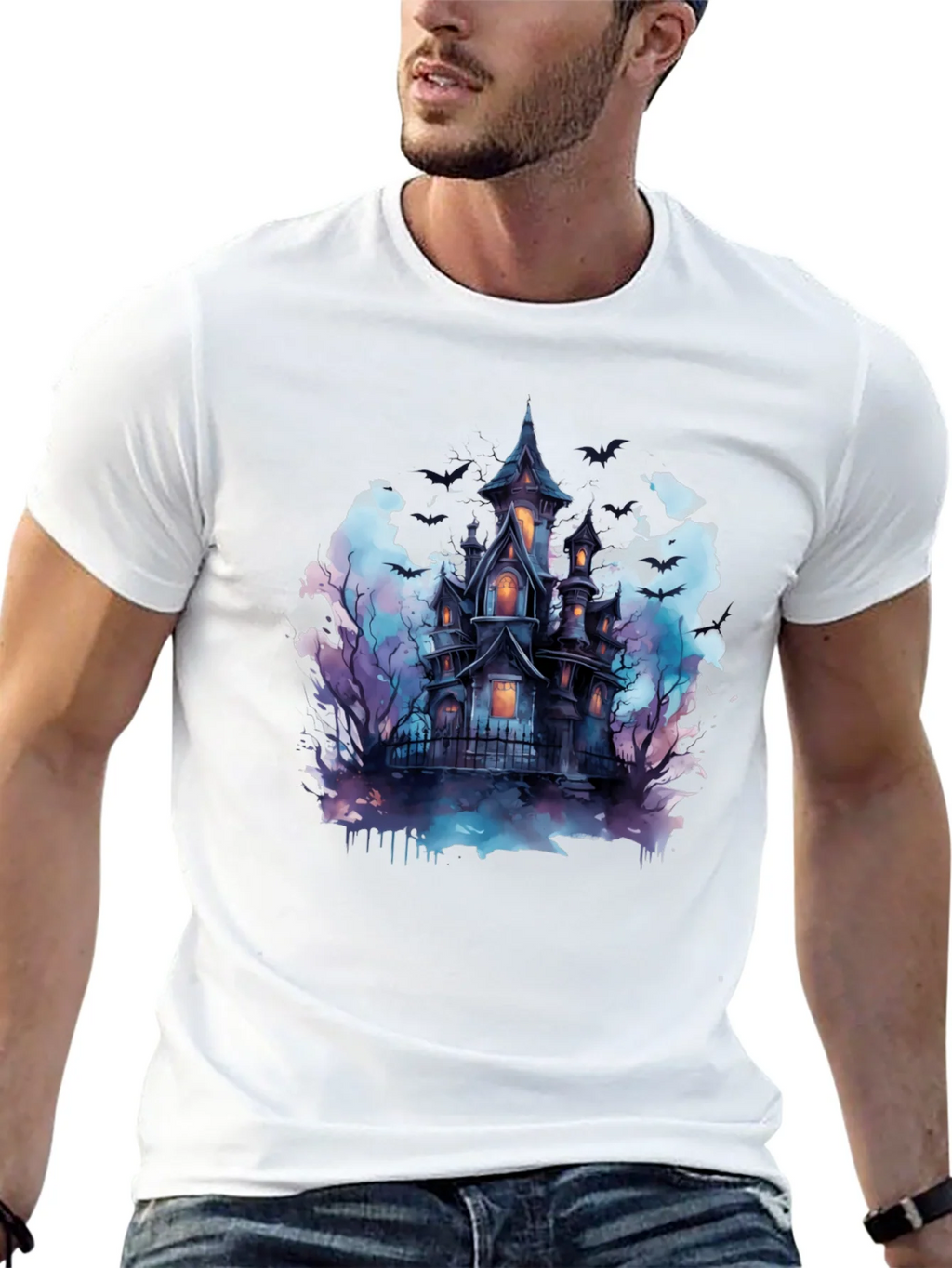 Spooky Haunted House Graphic Tee - Halloween Shirt product image 4