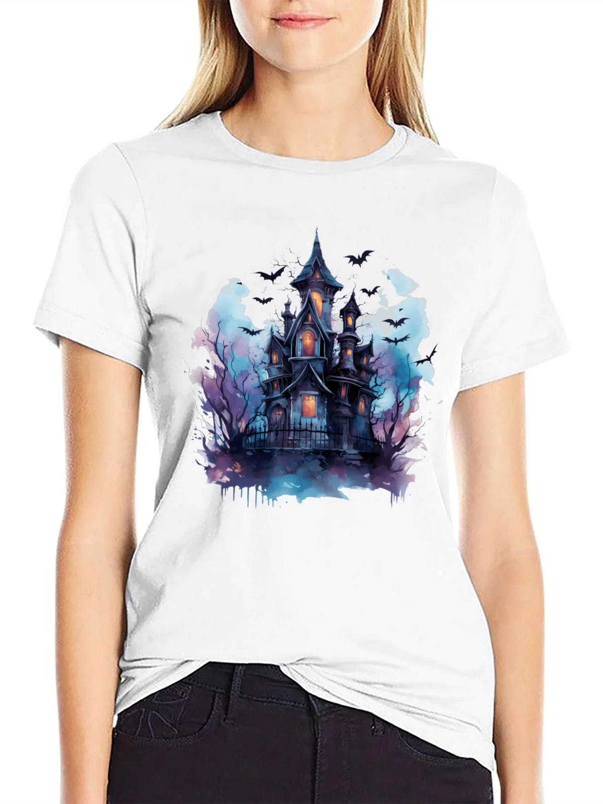 Spooky Haunted House Graphic Tee - Halloween Shirt product image 11