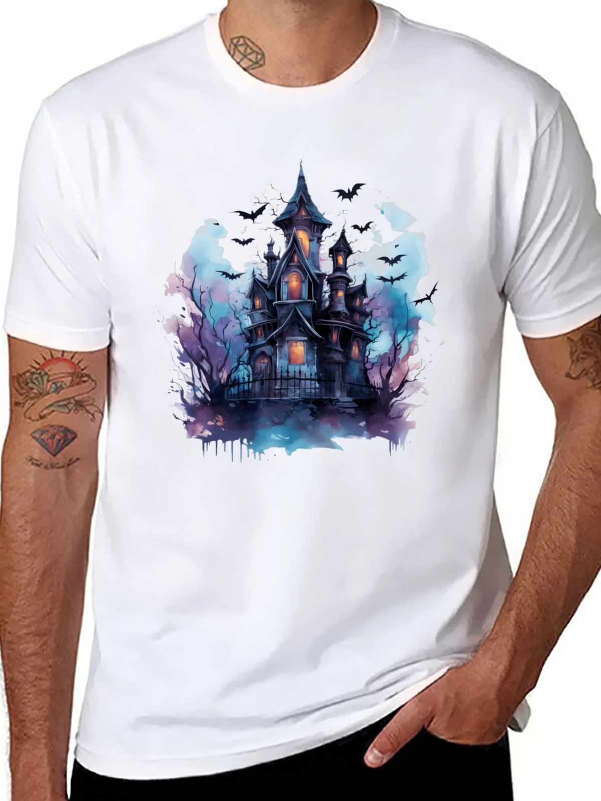 Spooky Haunted House Graphic Tee - Halloween Shirt product image 10