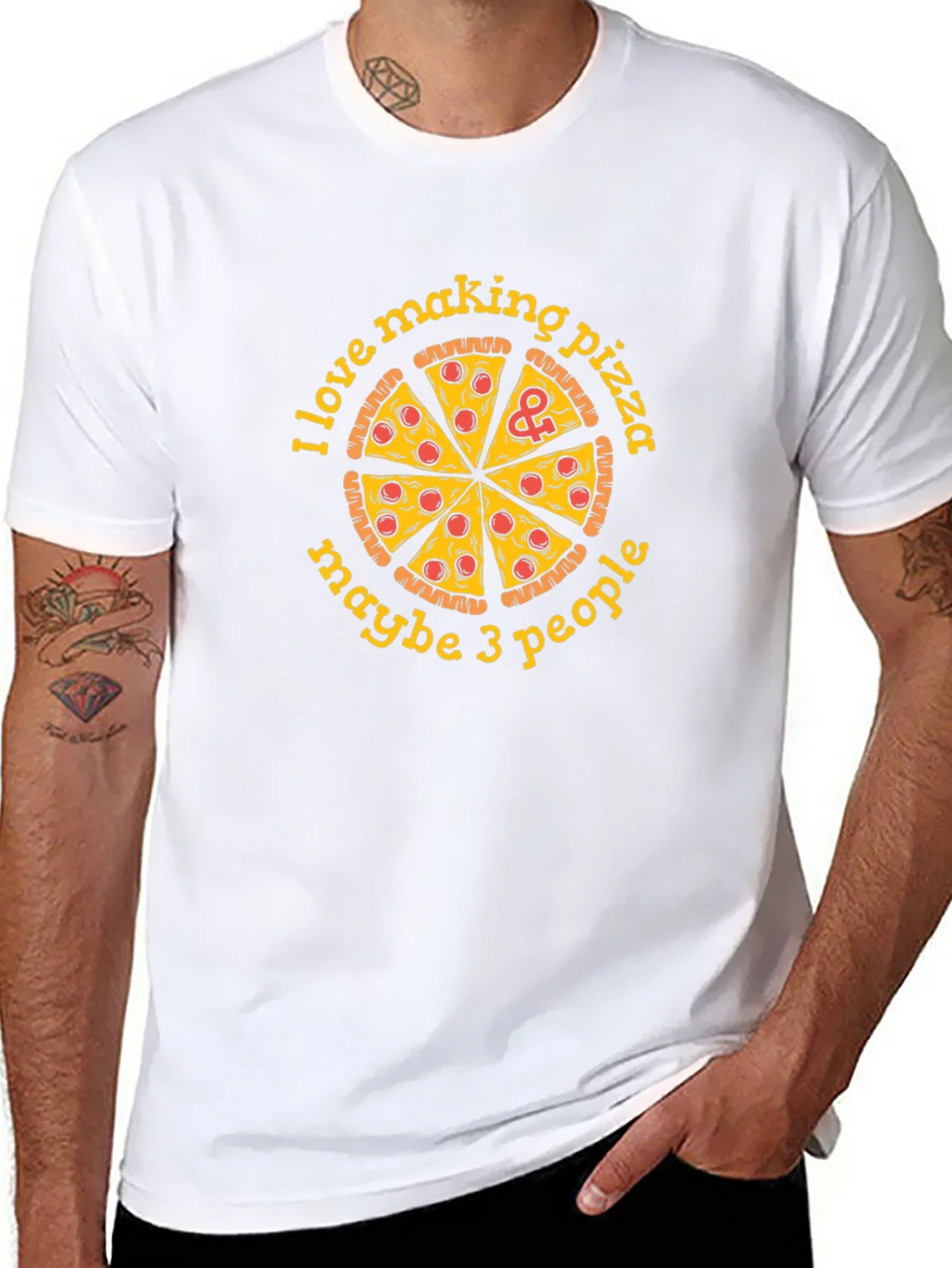 I Love Making Pizza Funny Graphic Tee - Black Cotton T-Shirt product image 10