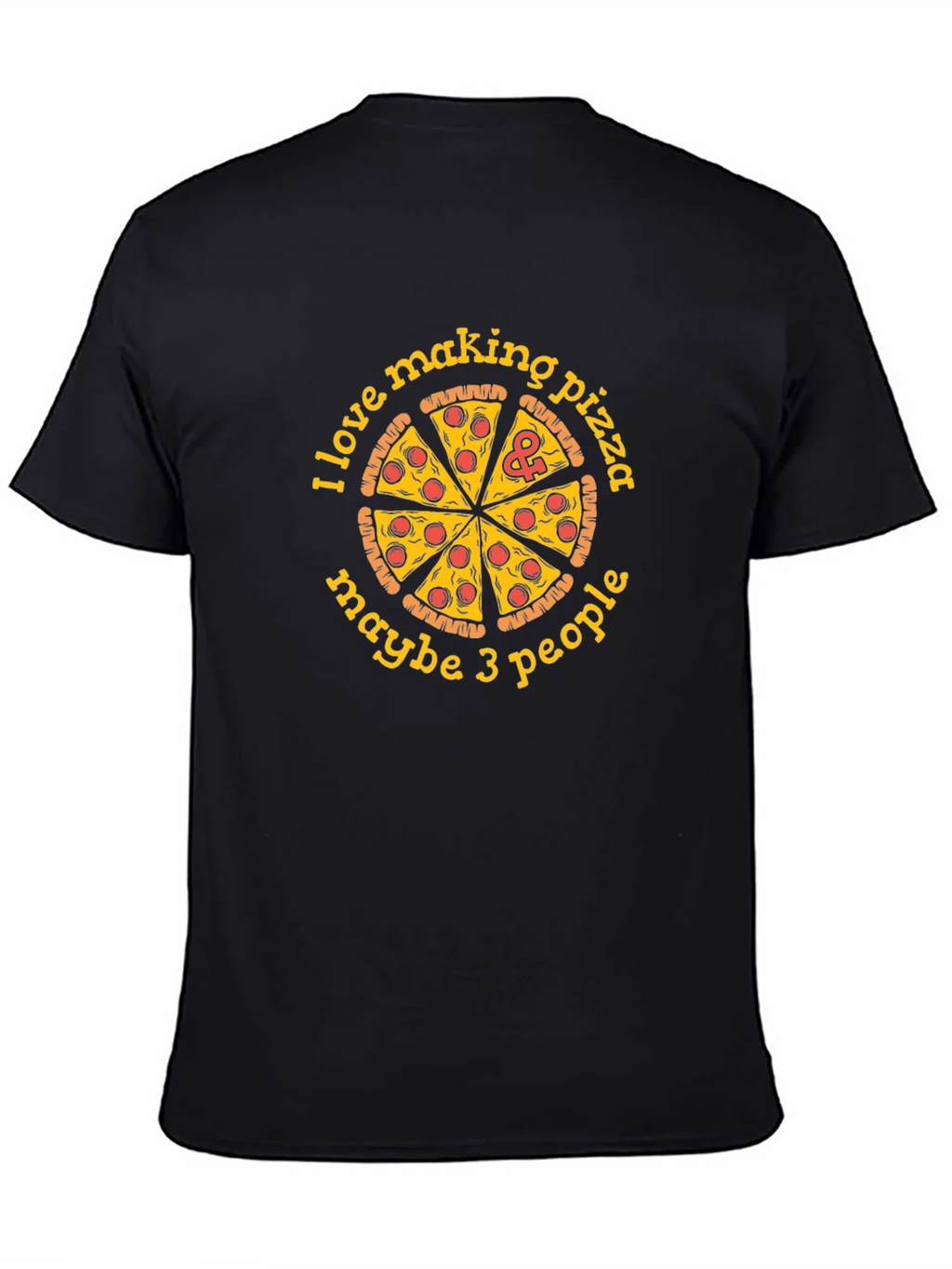 I Love Making Pizza Funny Graphic Tee - Black Cotton T-Shirt product image 7