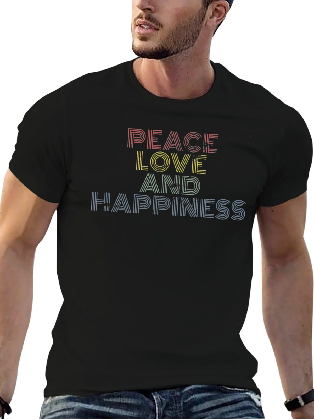 Peace Love Happiness Graphic Tee - Classic Comfort product image 9