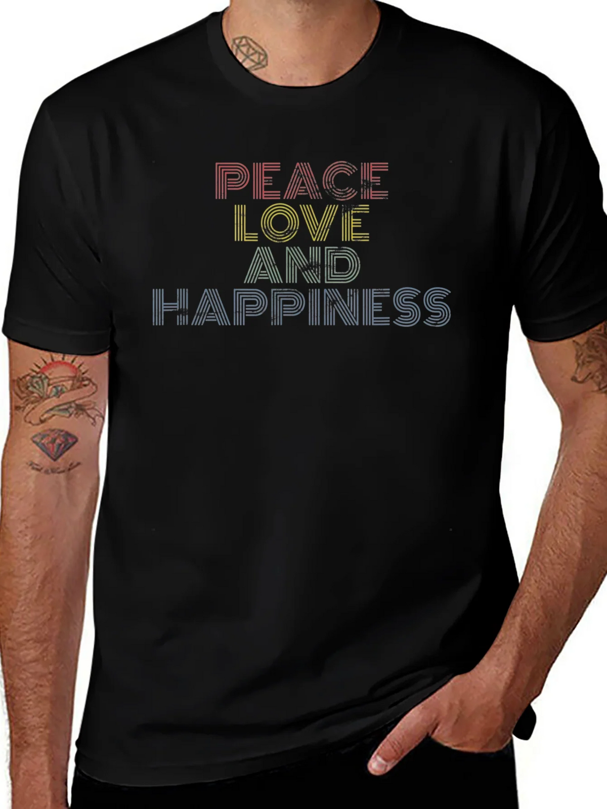 Peace Love Happiness Graphic Tee - Classic Comfort product image 1