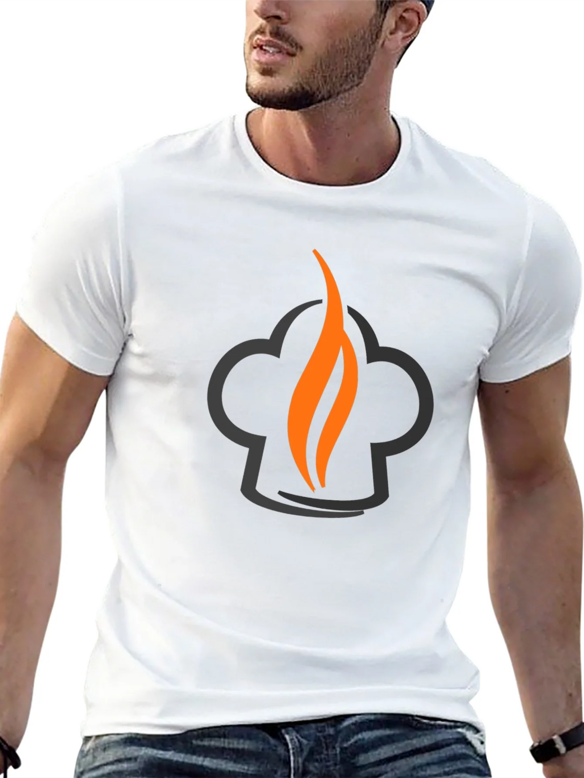 Chefs Flame Graphic Tee - Black Cotton Blend